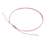 Garnet beaded macrame pendant bracelet, 'Chic Delicacy' - Adjustable Garnet Beaded Macrame Pendant Bracelet