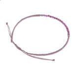 Sillimanite beaded macrame pendant bracelet, 'Precious Delicacy' - Adjustable Sillimanite Beaded Macrame Pendant Bracelet