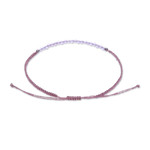 Amethyst beaded macrame pendant bracelet, 'Purple Delicacy' - Adjustable Amethyst Beaded Macrame Pendant Bracelet