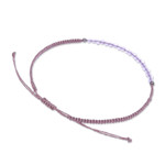 Amethyst beaded macrame pendant bracelet, 'Purple Delicacy' - Adjustable Amethyst Beaded Macrame Pendant Bracelet