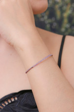 Amethyst beaded macrame pendant bracelet, 'Purple Delicacy' - Adjustable Amethyst Beaded Macrame Pendant Bracelet