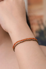 Moonstone and chalcedony beaded stretch bracelets, 'Double Vibrancy' (pair) - 2 Thai-Made Moonstone Chalcedony Beaded Stretch Bracelets