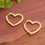 Gold-plated hoop earrings, 'Victorious Beats' - Heart-Shaped 18k Gold-Plated Hoop Earrings Made in Thailand