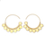 Gold-plated half-hoop earrings, 'Palatial Dots' - Thai-Made High-Polished 18k Gold-Plated Half-Hoop Earrings