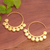 Gold-plated half-hoop earrings, 'Palatial Dots' - Thai-Made High-Polished 18k Gold-Plated Half-Hoop Earrings