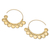 Gold-plated half-hoop earrings, 'Palatial Dots' - Thai-Made High-Polished 18k Gold-Plated Half-Hoop Earrings