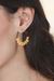 Gold-plated half-hoop earrings, 'Palatial Dots' - Thai-Made High-Polished 18k Gold-Plated Half-Hoop Earrings