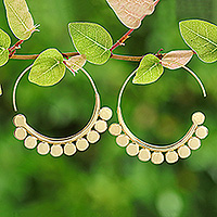 Gold-plated half-hoop earrings, 'Modern Triumph' - Abstract 18k Gold-Plated Half-Hoop Earrings from Thailand