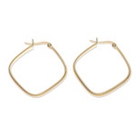 Gold-plated hoop earrings, 'Sides of Arcadia' - Geometric 18k Gold-Plated Hoop Earrings Crafted in Thailand