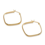 Gold-plated hoop earrings, 'Sides of Arcadia' - Geometric 18k Gold-Plated Hoop Earrings Crafted in Thailand