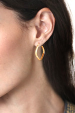 Gold-plated hoop earrings, 'Sides of Arcadia' - Geometric 18k Gold-Plated Hoop Earrings Crafted in Thailand