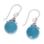 Hematite dangle earrings, 'Coastal Glory' - Classic Thai Recon Turquoise and Hematite Dangle Earrings