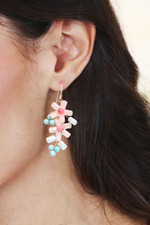 Quartz and howlite beaded dangle earrings, 'Zephyr Spring' - Blue and White Quartz and Howlite Beaded Dangle Earrings