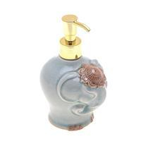 Ceramic soap dispenser, 'Misty Elephant' - Crackled Celadon Ceramic Elephant Soap Dispenser in Green