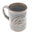 Ceramic mug, 'Windy Days' - Classic Crackled Nature-Themed Green and Brown Ceramic Mug