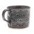 Ceramic cup, 'Floral Shadows' - Glazed Floral Mosaic-Themed Ceramic Cup in Black and Green