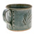 Ceramic cup, 'Windy Nature' - Thai-Made Nature-Themed Crackled Green Celadon Ceramic Cup