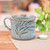 Ceramic cup, 'Windy Nature' - Thai-Made Nature-Themed Crackled Green Celadon Ceramic Cup