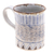 Ceramic mug, 'Blue Essence' - Textured Antique Ceramic Mug with Geometric Patterns