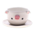 Ceramic mini flower pot, 'Piglet Spring' (small) - Piglet-Shaped Ceramic Mini Flower Pot and Saucer (Small)