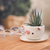 Ceramic mini flower pot, 'Piglet Spring' (small) - Piglet-Shaped Ceramic Mini Flower Pot and Saucer (Small)