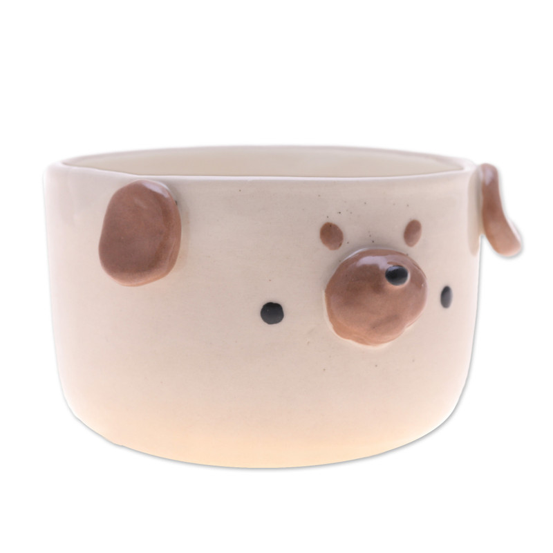 Pug Pot Artisan-Crafted Pug Dog-Themed Ceramic Flower Pot and Saucer - Pug ...