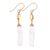 Gold-accented cultured pearl dangle earrings, 'Ethereal Grace' - Copper and Elongated Pearl Dangle Earrings with Golden Hooks