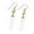 Gold-accented cultured pearl dangle earrings, 'Ethereal Grace' - Copper and Elongated Pearl Dangle Earrings with Golden Hooks