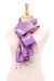 Rayon and silk scarf, 'Purple Striped' - Artisan-Made Rayon and Silk Blend Fringed Scarf in Purple