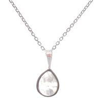 Moonstone pendant necklace, 'Drop for the Peaceful' - Polished Drop-Shaped Moonstone Silver Pendant Necklace