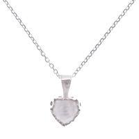 Moonstone pendant necklace, 'Heart of Belief' - Heart-Shaped Moonstone Sterling Silver Pendant Necklace