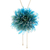 Gold-plated natural flower lariat necklace, 'Happy Sky Blue' - 22k Gold-Plated Sky Blue Chrysanthemum Bloom Lariat Necklace