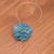 Gold-plated natural flower lariat necklace, 'Happy Sky Blue' - 22k Gold-Plated Sky Blue Chrysanthemum Bloom Lariat Necklace