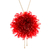 Gold-plated natural flower lariat necklace, 'Happy Red' - Chrysanthemum-Themed 22k Gold-Plated Red Lariat Necklace