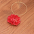 Gold-plated natural flower lariat necklace, 'Happy Red' - Chrysanthemum-Themed 22k Gold-Plated Red Lariat Necklace