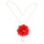 Gold-plated natural flower lariat necklace, 'Happy Red' - Chrysanthemum-Themed 22k Gold-Plated Red Lariat Necklace