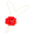 Gold-plated natural flower lariat necklace, 'Happy Red' - Chrysanthemum-Themed 22k Gold-Plated Red Lariat Necklace