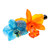 Natural flower hair clip, 'Summer Belle' - Summer-Themed Turquoise and Orange Orchid Flower Hair Clip