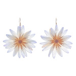 Gold-accented natural flower dangle earrings, 'Chic Water Lily' - 22k Gold-Accented Resin-Coated Water Lily Dangle Earrings