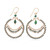 Gold-plated quartz and malachite chandelier earrings, 'Green Spark' - 18k Gold-Plated Quartz and Malachite Chandelier Earrings