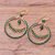 Gold-plated quartz and malachite chandelier earrings, 'Green Spark' - 18k Gold-Plated Quartz and Malachite Chandelier Earrings