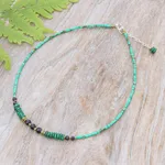 Multi-gemstone beaded choker necklace, 'Sublime Paradise' - Green Multi-Gemstone Choker Beaded Necklace from Thailand