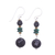 Multi-gemstone beaded dangle earrings, 'Desired Heaven' - Multi-Gemstone Beaded Dangle Earrings in Green and Black