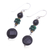 Multi-gemstone beaded dangle earrings, 'Desired Heaven' - Multi-Gemstone Beaded Dangle Earrings in Green and Black