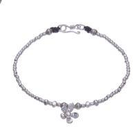 Silver charm bracelet, 'Primaveral Spell' - Spring-Themed Karen Silver Charm Bracelet Made in Thailand