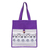 Cotton tote bag, 'Sagacious Thailand' - Thai Elephant-Themed Imperial Purple 100% Cotton Tote Bag