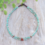 Multi-gemstone beaded strand necklace, 'Bohemian Enchantment' - Bohemian Multi-Gemstone Beaded Three Strand Necklace