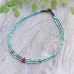 Multi-gemstone beaded strand necklace, 'Bohemian Enchantment' - Bohemian Multi-Gemstone Beaded Three Strand Necklace