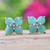 Emerald and marcasite stud earrings, 'Chic Petals' - Floral-Themed Emerald Marcasite Silver Stud Earrings (image 2) thumbail