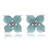 Emerald and marcasite stud earrings, 'Chic Petals' - Floral-Themed Emerald Marcasite Silver Stud Earrings thumbail